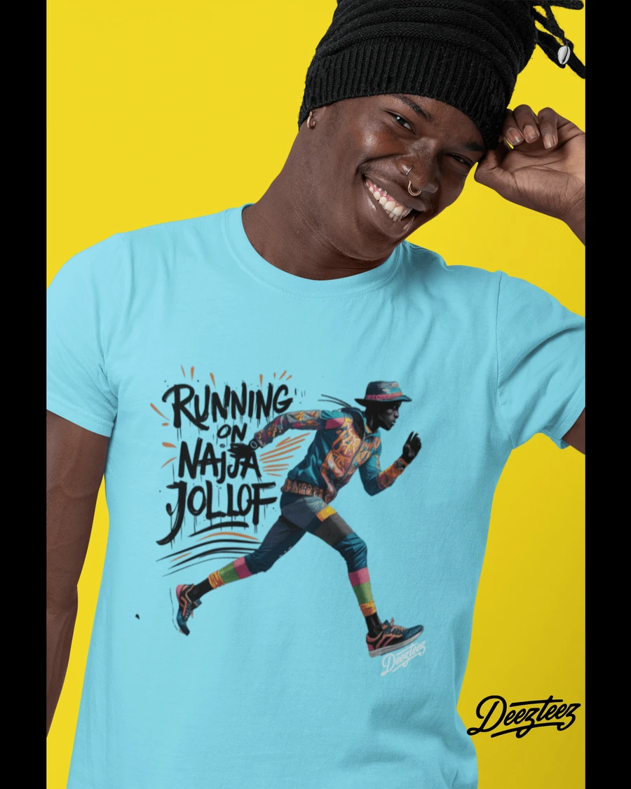 Running on Naija Jollof T-shirt design mockup